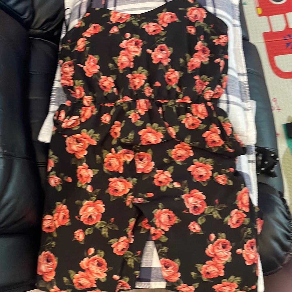 Black floral jumpsuit